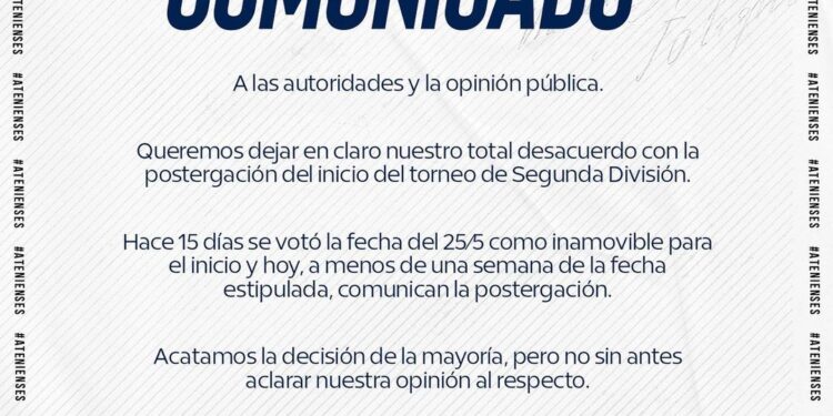 Postergado pero con rivales confirmados para Atenas y Rocha