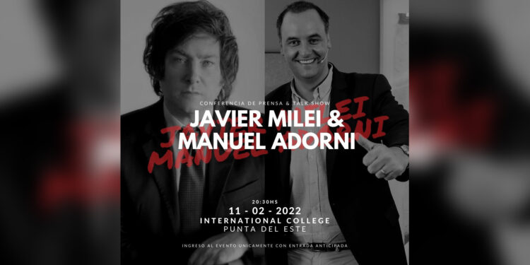 Javier Milei y Manuel Adorni: talk show sobre economía y libertad en Internacional College Punta del Este