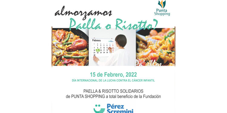 Hoy, Paella y Risotto solidarios a beneficio de la fundación Pérez Scremini en Punta Shopping