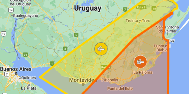 Alerta naranja en Maldonado se extendió hasta pasada la medianoche