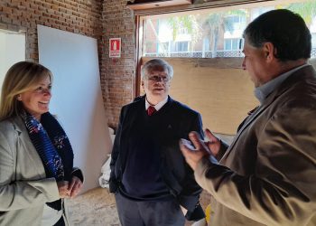 Carballal y Viera recorrieron obras de Espacio Gorlero