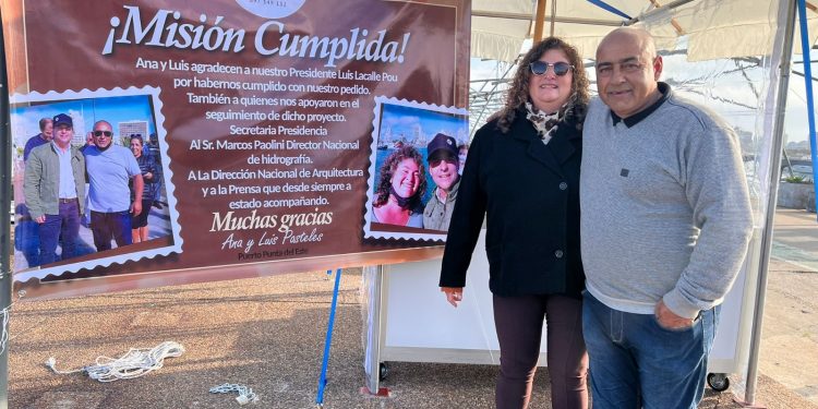 Sueño hecho realidad: los pasteleros Ana y Luis colocaron pancarta en agradecimiento a Lacalle Pou