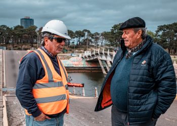 Antía retomó funciones y recorrió las obras de apuntalamiento en el Puente