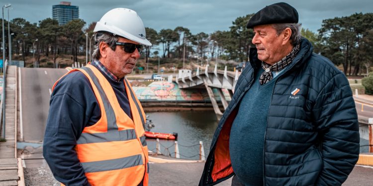 Antía retomó funciones y recorrió las obras de apuntalamiento en el Puente