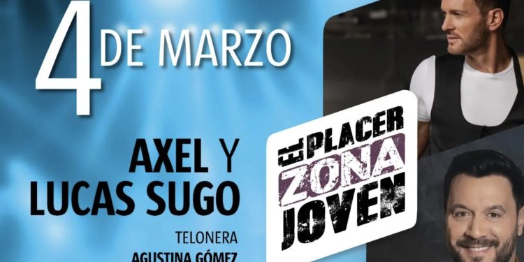 Axel y Lucas Sugo se presentarán en la Zona Joven de El Placer