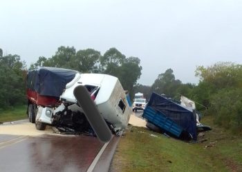 Dos camiones protagonizaron un siniestro de tránsito fatal en cercanías de Aiguá 
