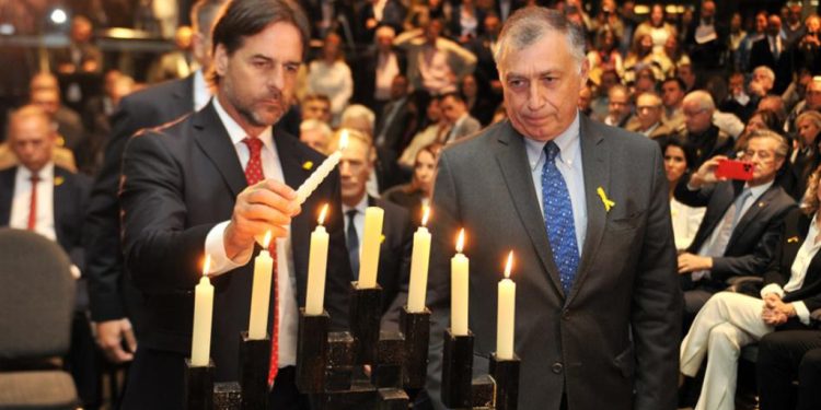 Lacalle Pou participó en homenaje al pueblo judio