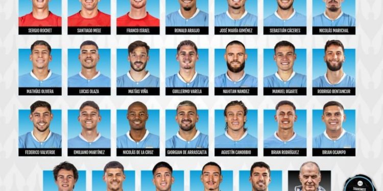 Se conocieron los 26 jugadores que representarán a Uruguay en la Copa América