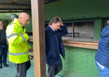 Lacalle Pou recorrió la obra del ex hotel San Rafael junto al empresario Giuseppe Cipriani