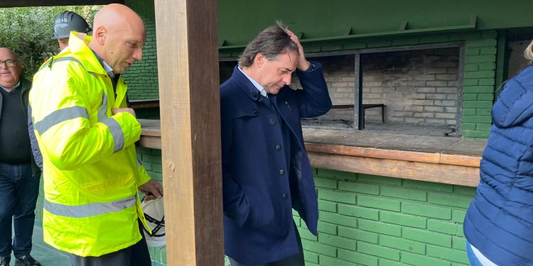 Lacalle Pou recorrió la obra del ex hotel San Rafael junto al empresario Giuseppe Cipriani