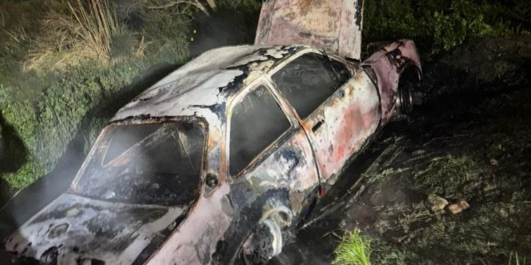 Hallaron un cuerpo calcinado dentro un auto en Camino al Pantanal