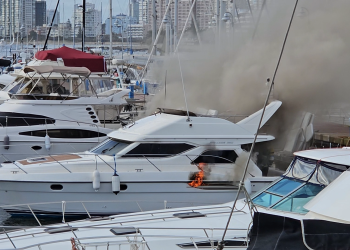 Se incendió yate de bandera panameña en el Puerto de Punta del Este
