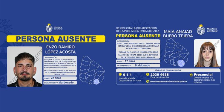 Buscan a dos jóvenes desaparecidos en Maldonado