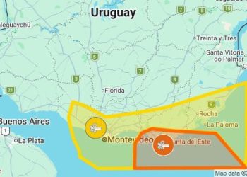 Alerta naranja en Maldonado por vientos muy fuertes y persistentes