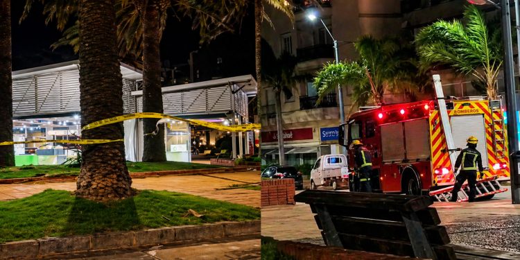 Temporal sacude Plaza Artigas: Bomberos cercan la feria por riesgo estructural tras fuertes ráfagas