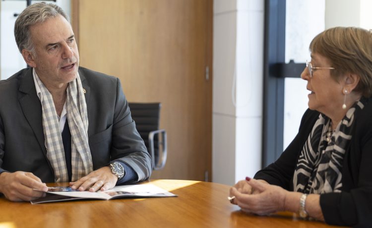 Orsi recibió a Michelle Bachelet en Torre Ejecutiva: Derechos Humanos y agenda regional en el centro de la mesa