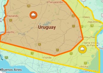 Dos zonas de Maldonado están bajo advertencia amarilla por tormentas fuertes y lluvias abundantes