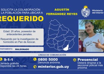 La Policía busca a Agustín Fernández Reyes por el homicidio ocurrido en Pan de Azúcar