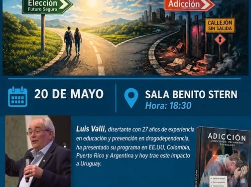 Punta del Este recibirá charla abierta a cargo de Luis Valli sobre prevención y concientización en adicciones