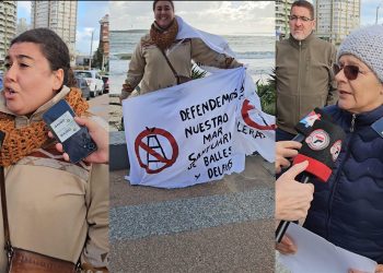 Movimiento Amigos del Océano y Mar libre de Petroleras protestaron hoy y no descartan ir a tribunales internacionales
