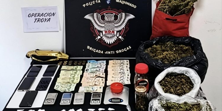 Operación Troya: tres detenidos e incautación de estupefacientes en intervenciones en Maldonado y San Carlos