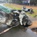 Siniestro grave: tres personas resultaron heridas tras un espectacular choque y vuelco en la Ruta Interbalnearia