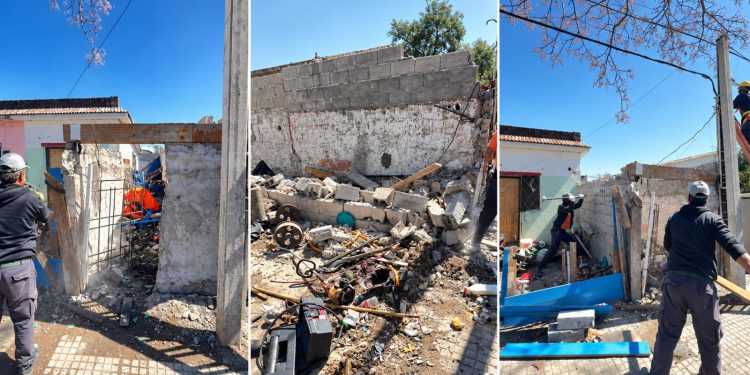 Demolieron en Maldonado una construcción abandonada que era utilizada como punto de venta de drogas