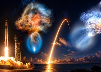 Una “medusa espacial” iluminó Florida tras el lanzamiento de un Falcon 9