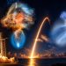 Una “medusa espacial” iluminó Florida tras el lanzamiento de un Falcon 9