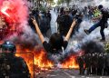 Calles de Francia con una masiva protesta estudiantil y choques con la Policía